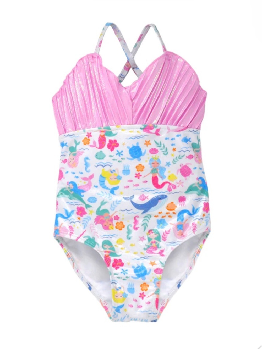 NWT Flap Happy UPF 50+ Mermaid Shell Swimsuit One Piece  18 months
